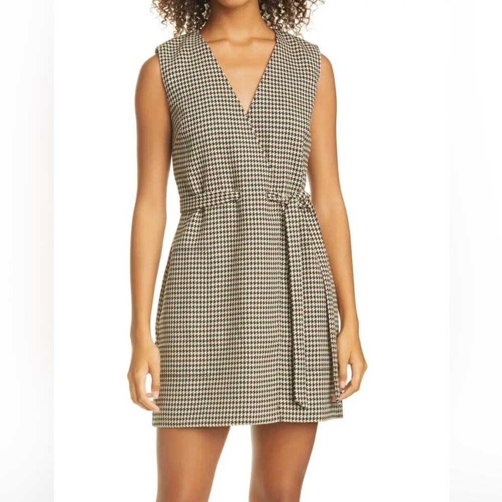 Club Monaco Herringbone Pattern Faux Wrap Dress